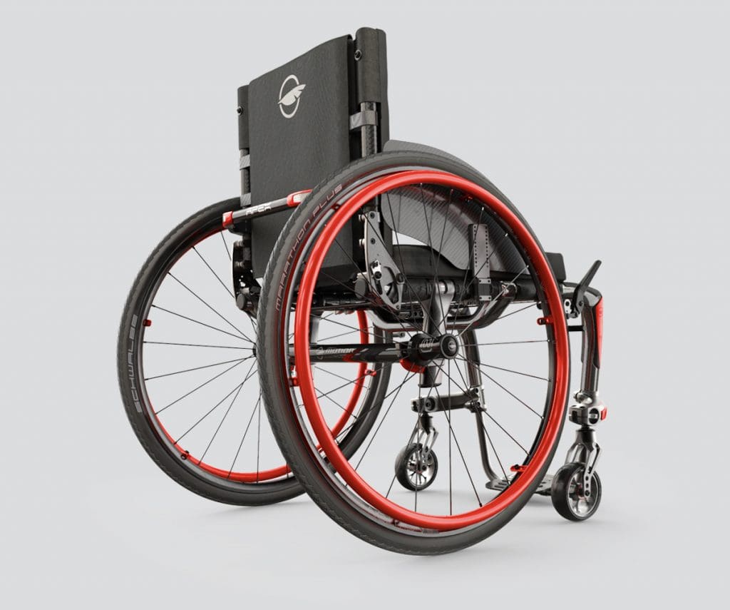 Red Foldable Apex Wheelchair