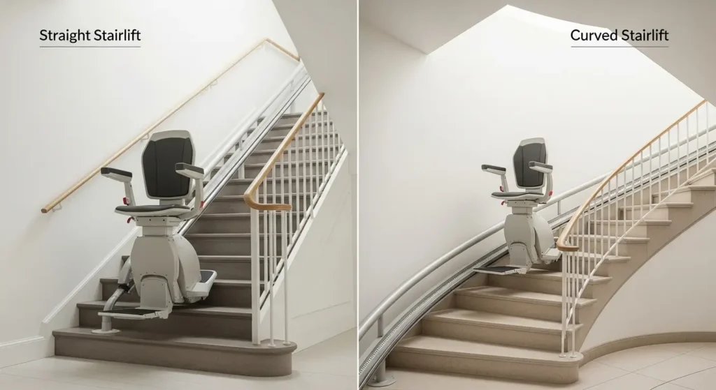 Straight And Curved Stairlift