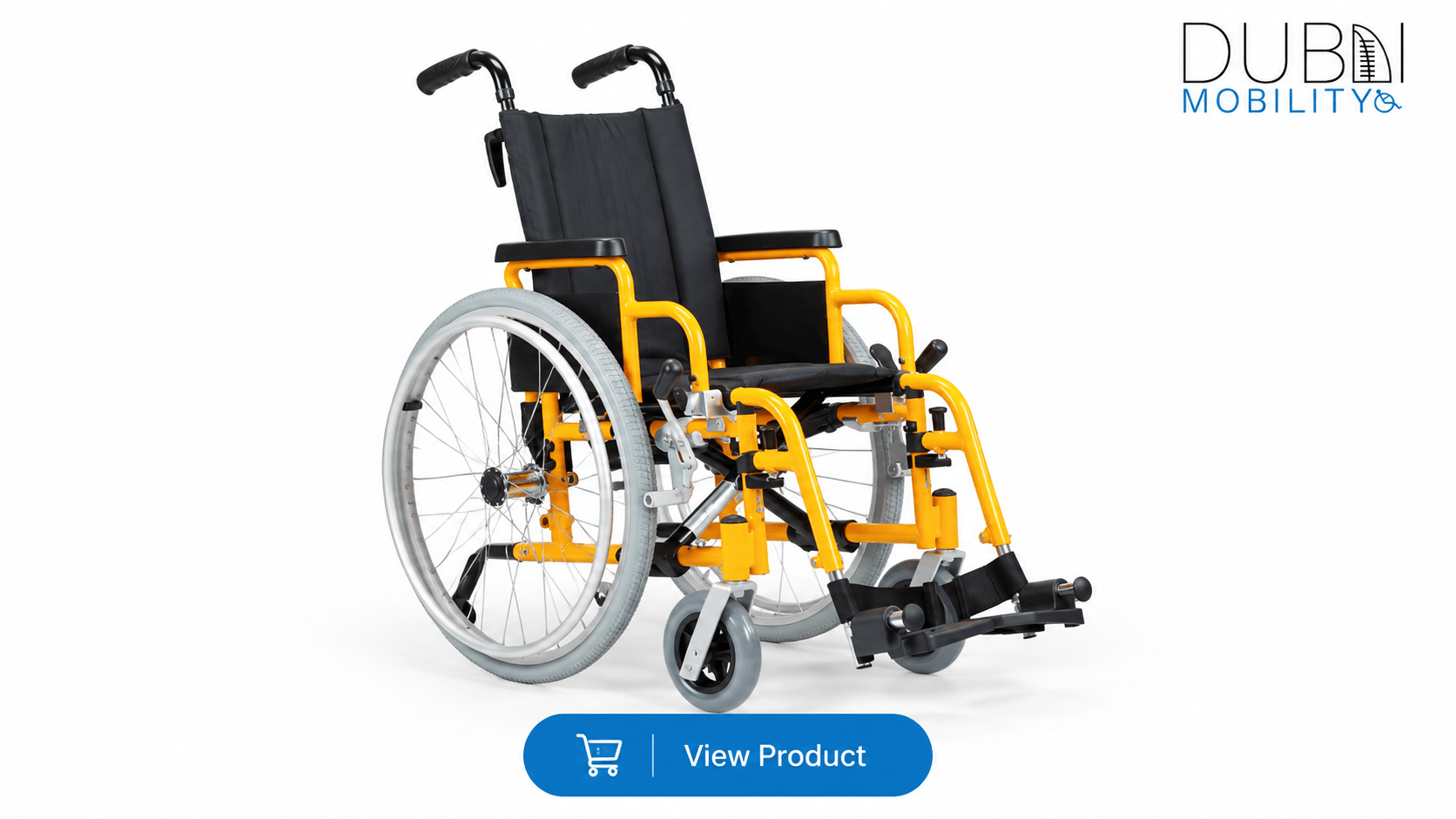 Vibrant Yellow Manual Wheelchair Advertisement